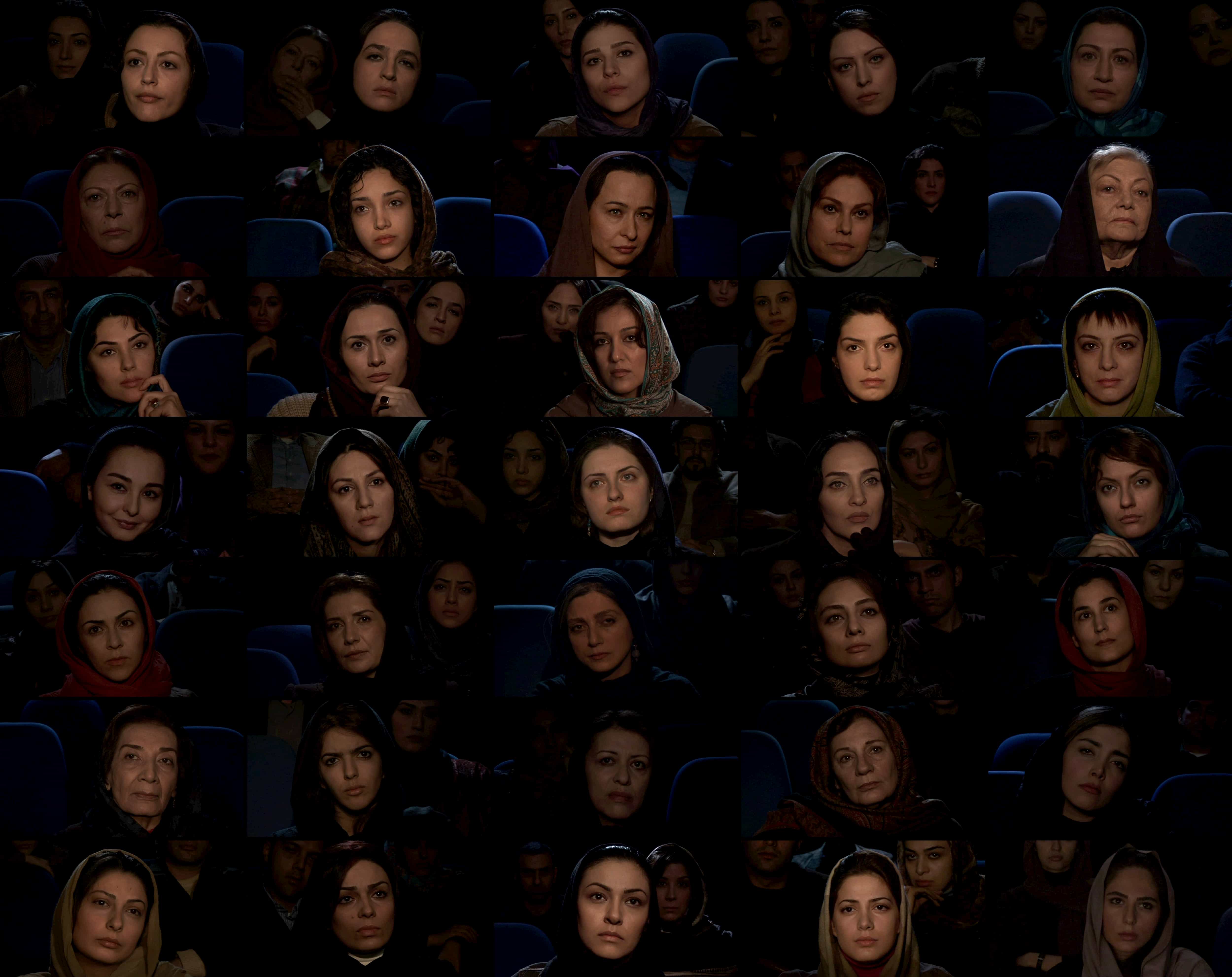 35 still frames from Kiarostami's feature film, Shirin (2008)