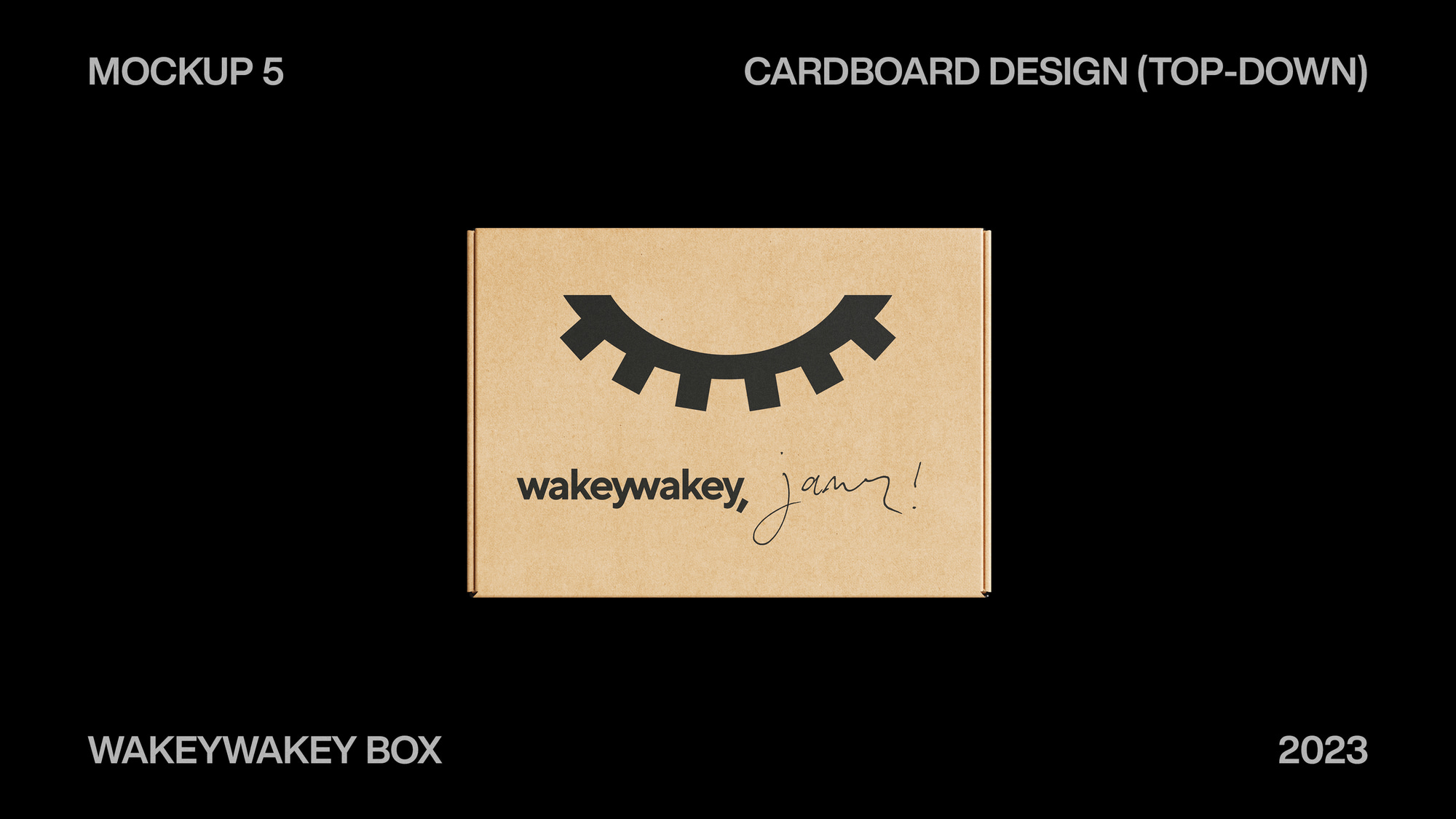 WakeyWakey Mockup 5: Cardboard Design (Top-Down)